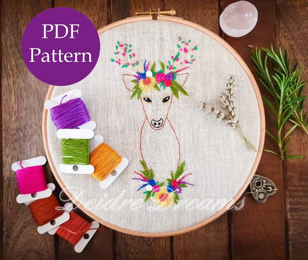 Crowned Deer - Digital Embroidery Pattern