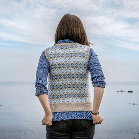 Did you hear? @mjmucklestone recently released her beautiful Veesik Vest as an individual pattern!⁠
⁠
Worked in Jamieson&rsquo;s of Shetland Double Knitting, Veesik is knit in the round with steeks at the armholes and neckline. This is a lovely patte