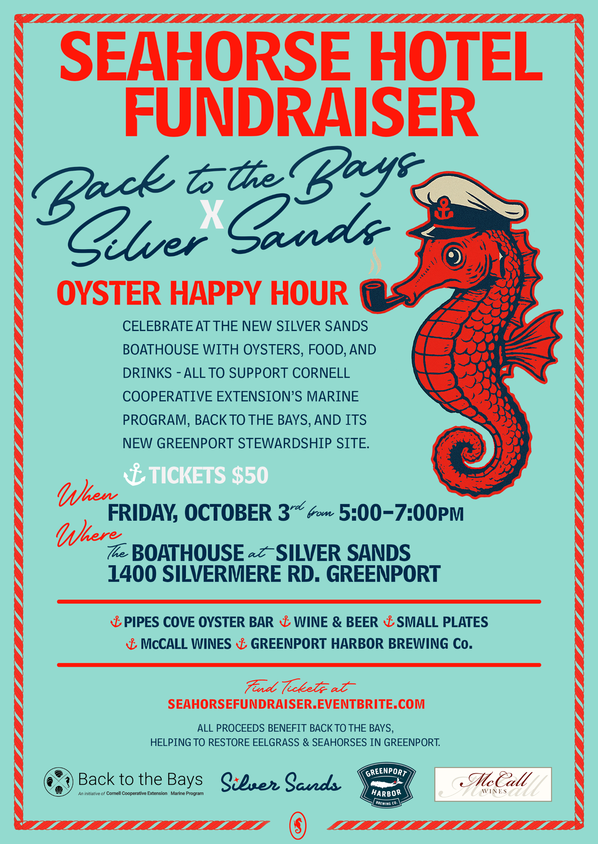 Seahorse Hotel Fundraiser at Silver Sands x Back to the Bays Happy Hour