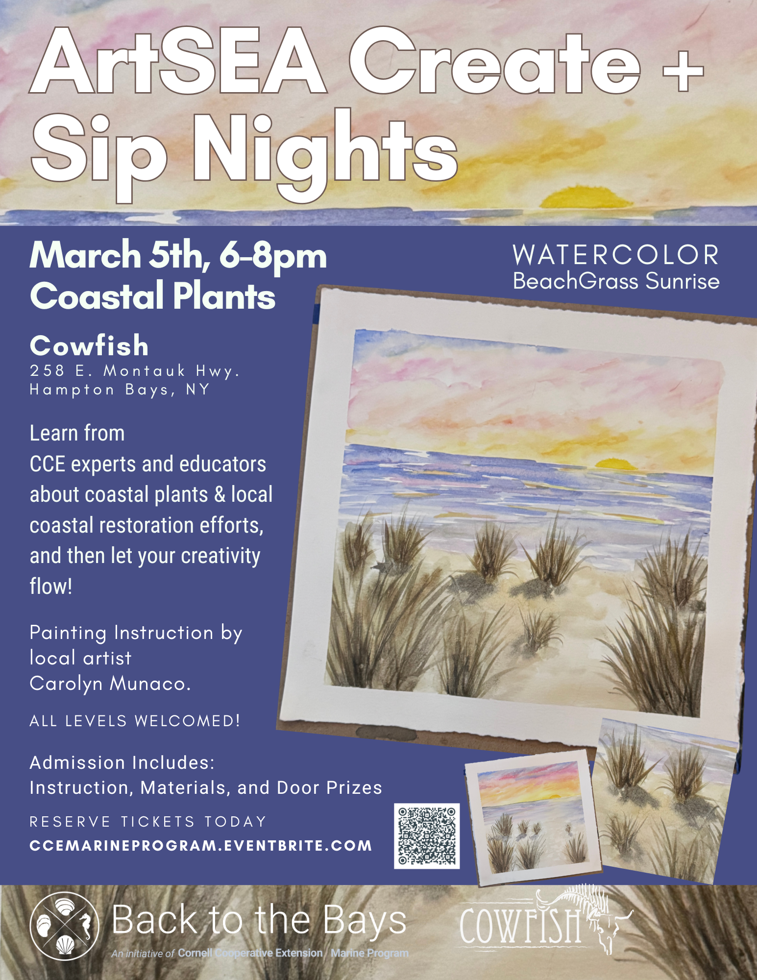 ArtSea Create &amp; Sip: Beachgrass Watercolor