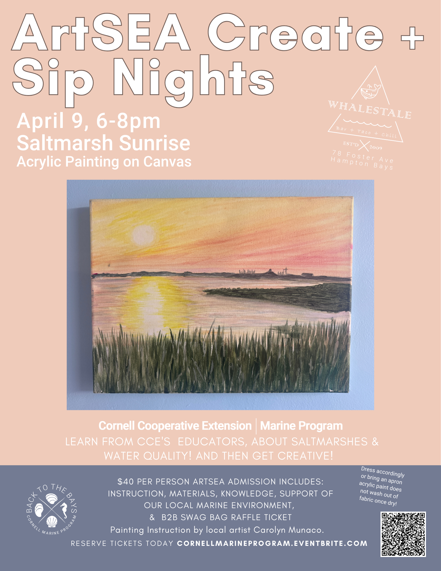 ArtSea Create + Sip ~ Salt Marsh Sunrise Acrylic Painting