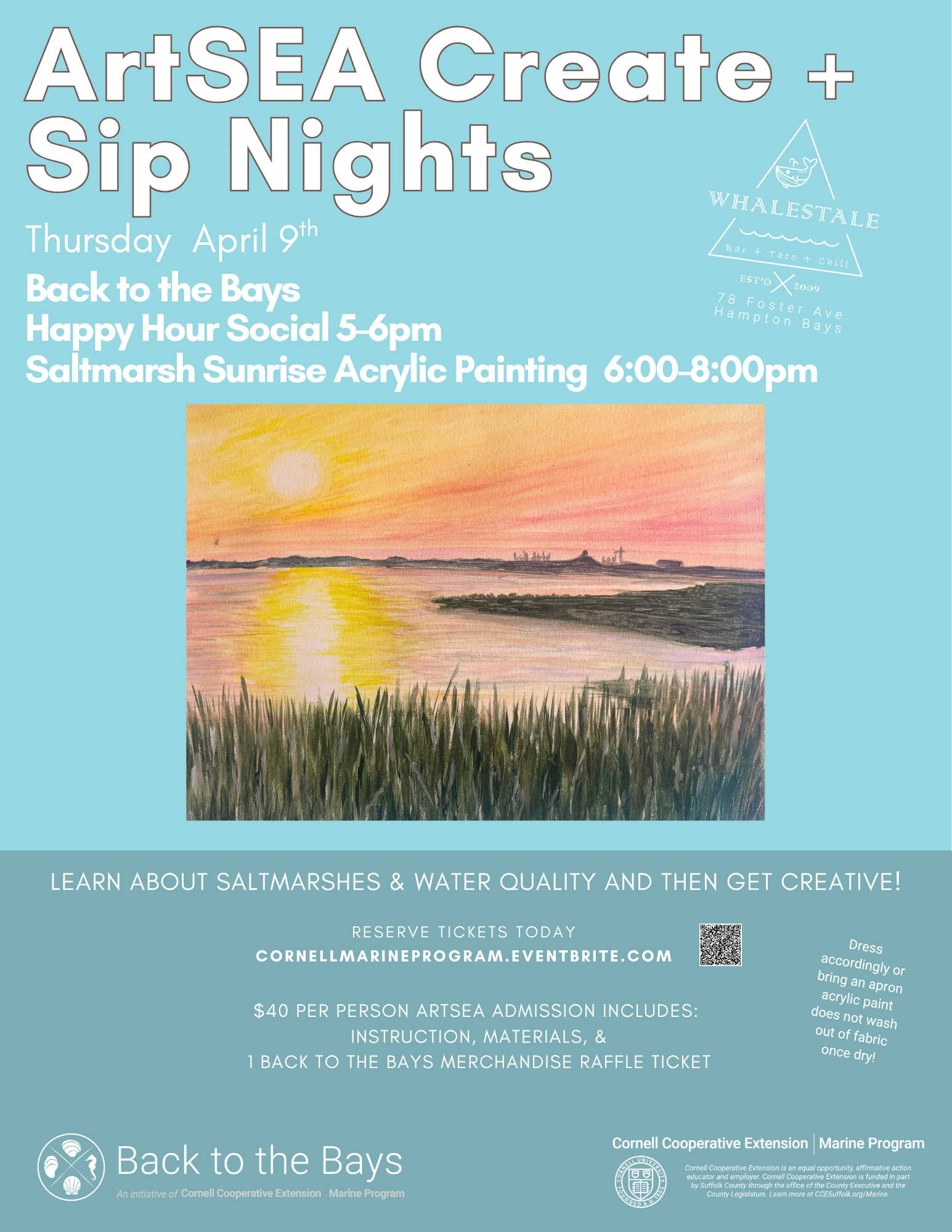 ArtSea Create + Sip ~ Salt Marsh Sunrise Acrylic Painting