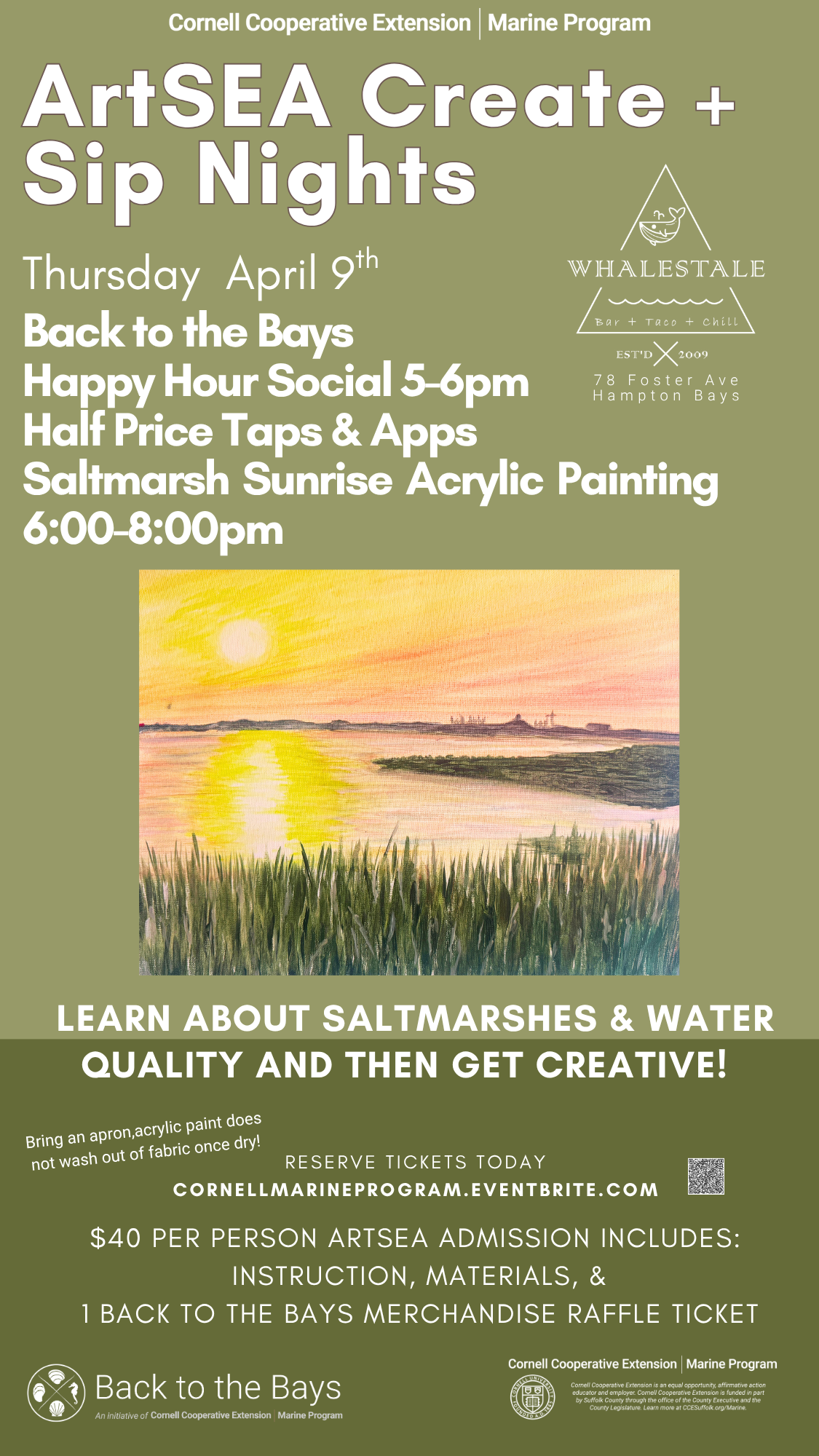 ArtSea Create + Sip ~ Salt Marsh Sunrise Acrylic Painting