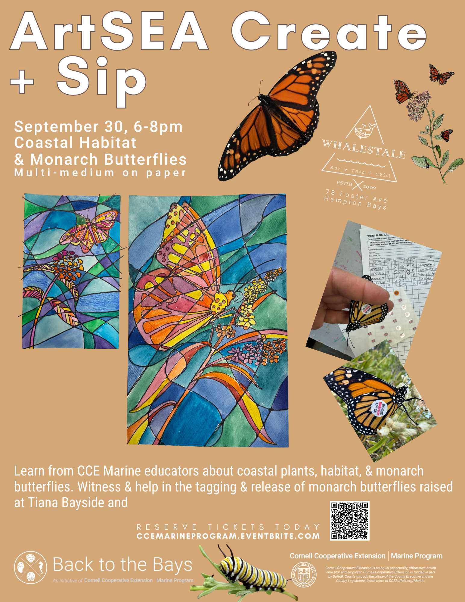 ArtSEA Create+Sip ~ Coastal Habitat &amp; Monarch Butterflies
