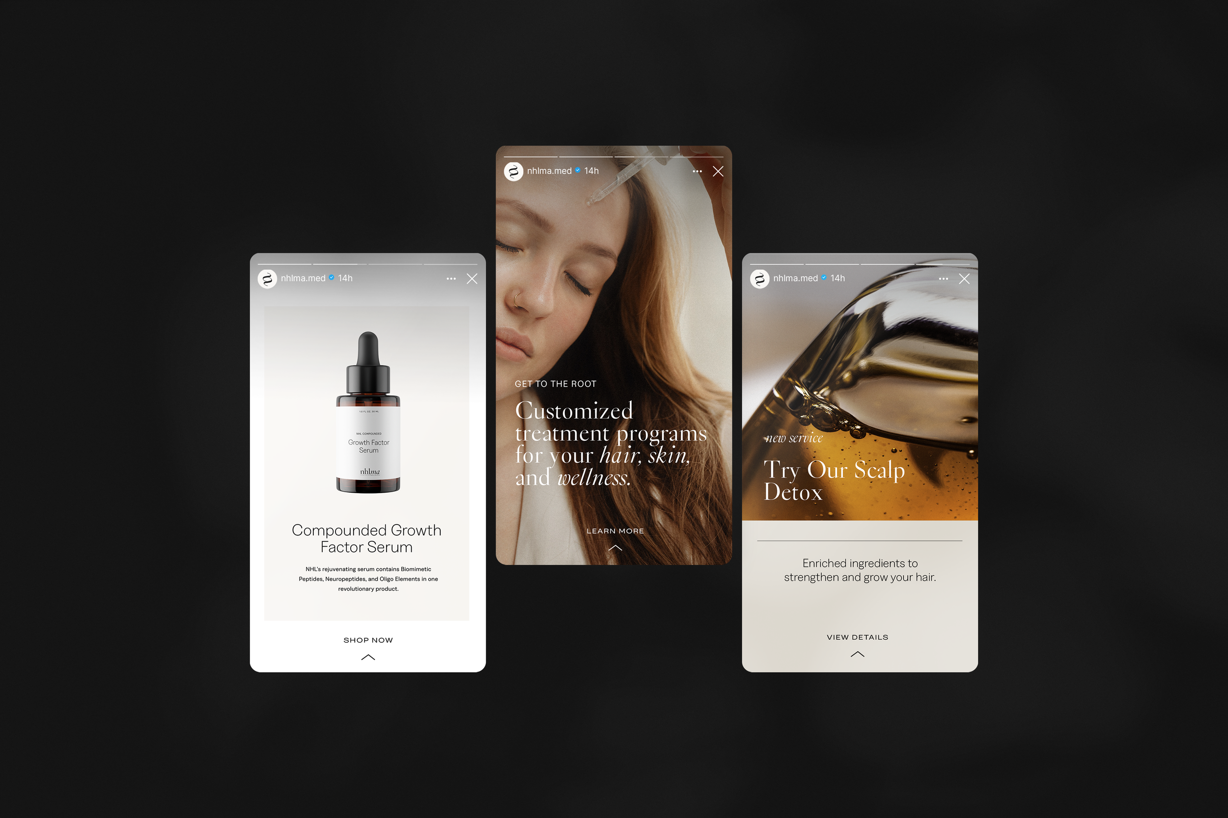 med spa branding for instagram stories