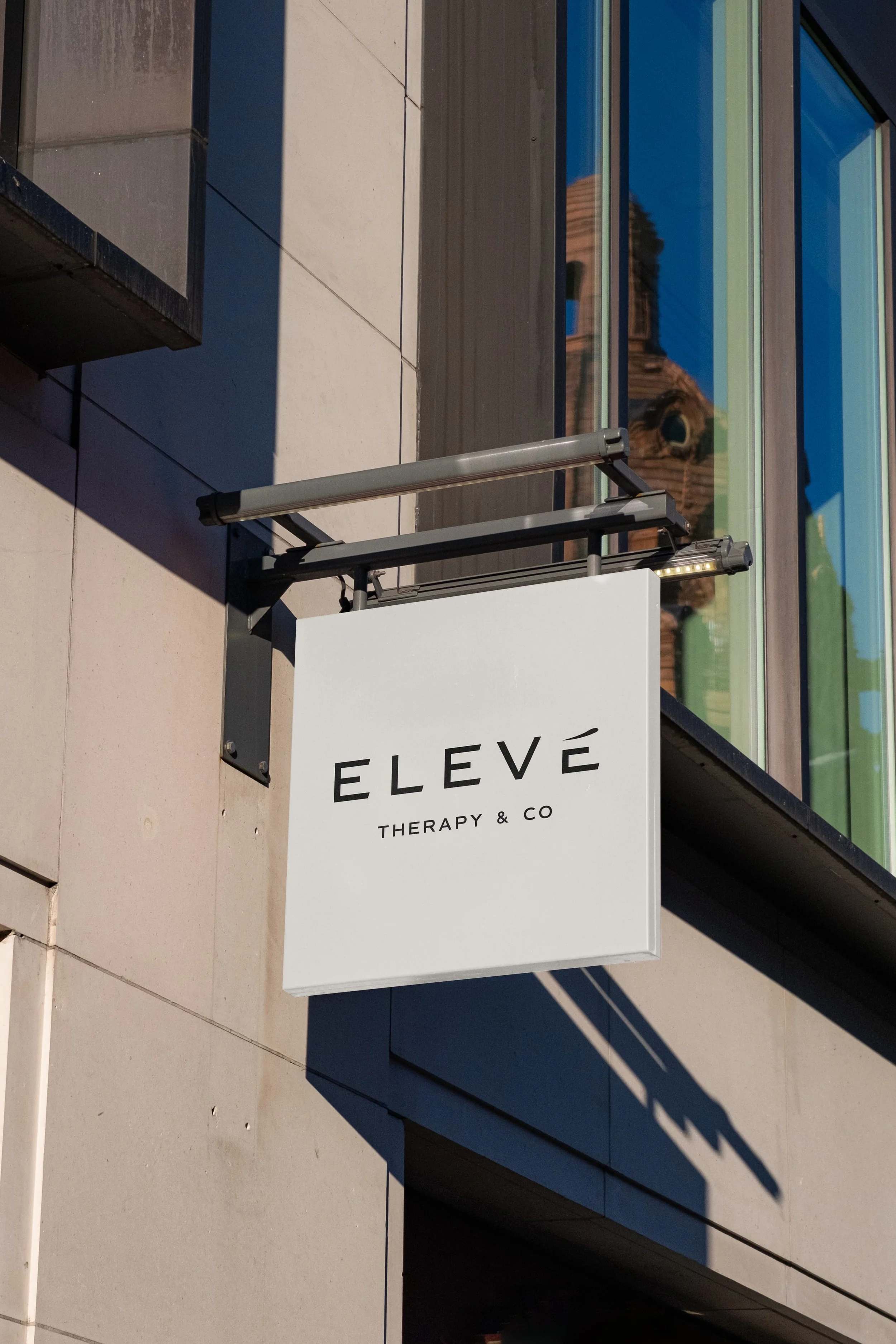 boutique therapy signage with minimal branding in nashville
