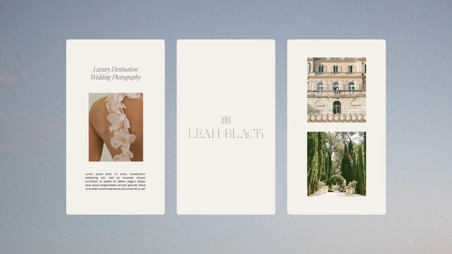 Leah Graph, a wedding photographers, website.