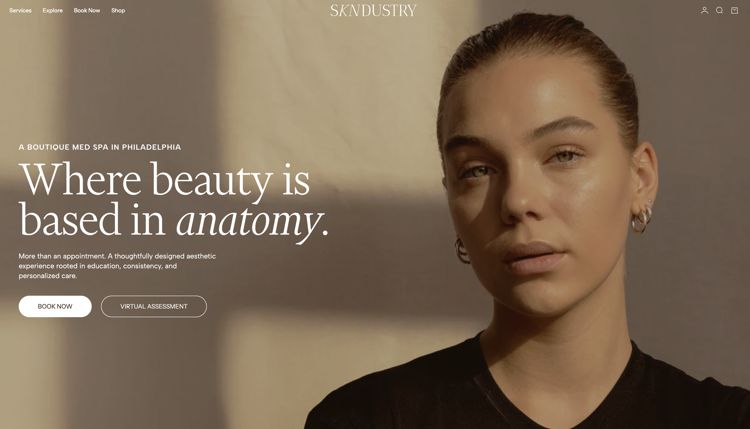 med spa homepage example
