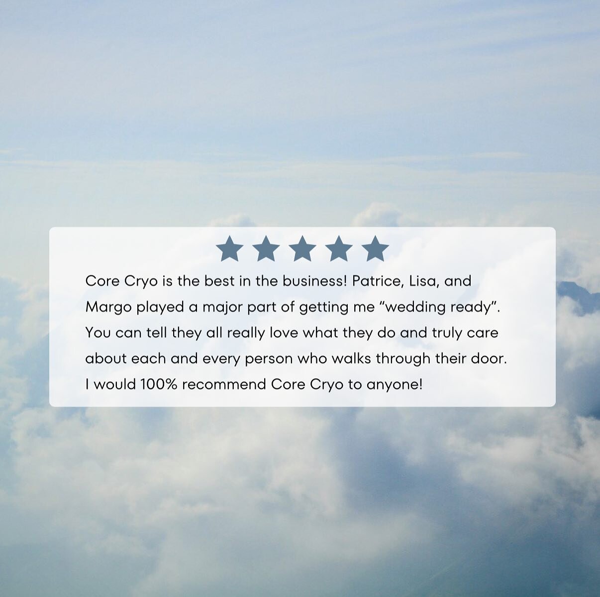 We 🤍 hearing back from our #CoreCryo customers!