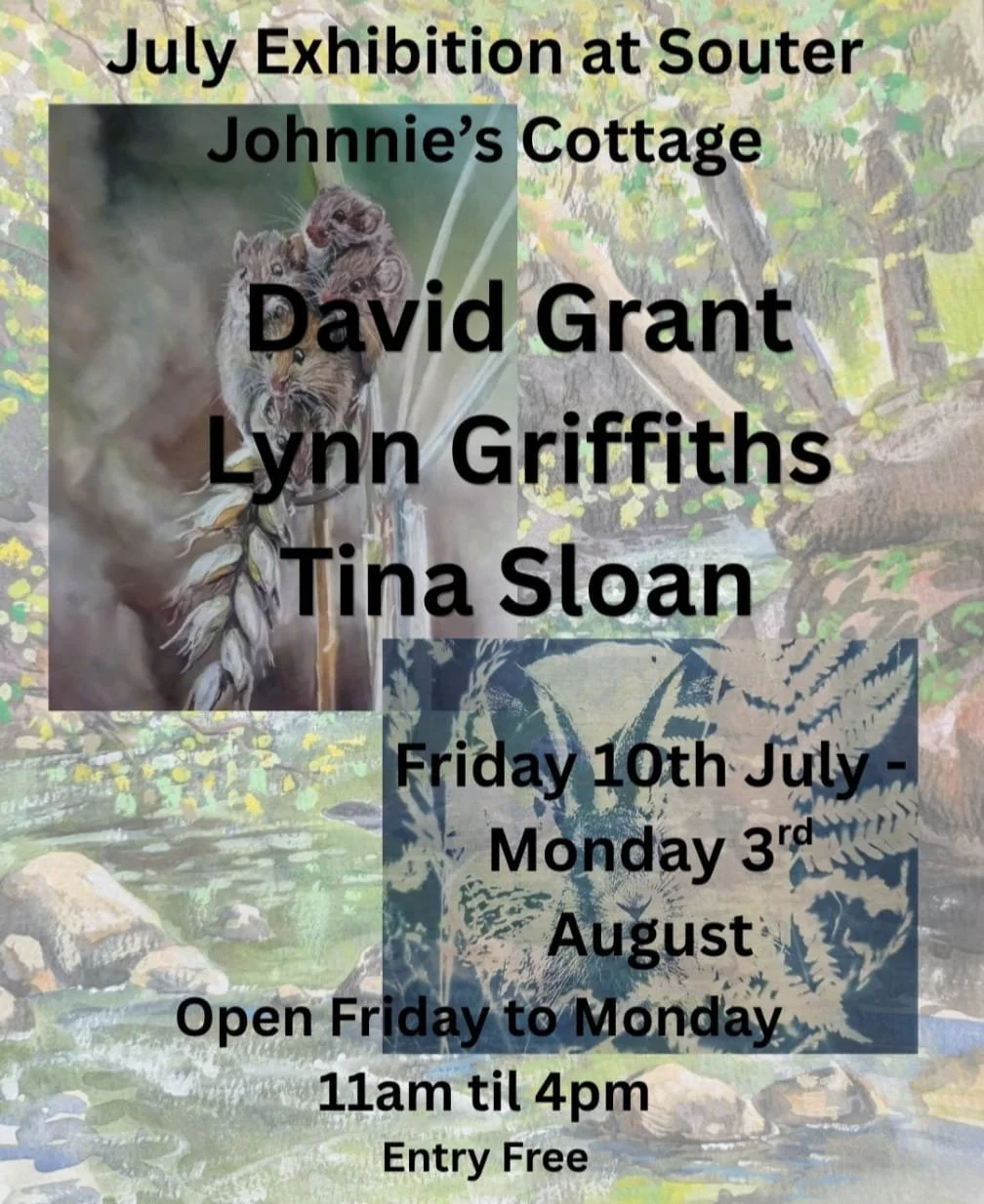 Exhibition at Souter Johnnies 10 July to 3 August