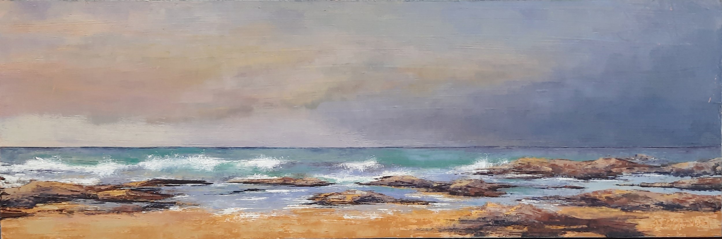 Kintyre Shore by Fiona Acamovic - awarded the Charles Summers Plate for best Seascape