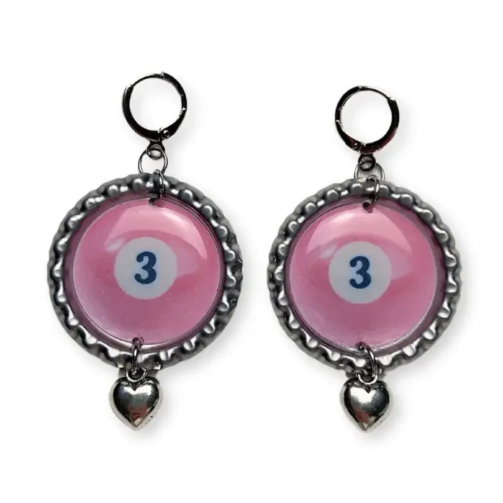 3 Ball Bottle Cap Earrings
