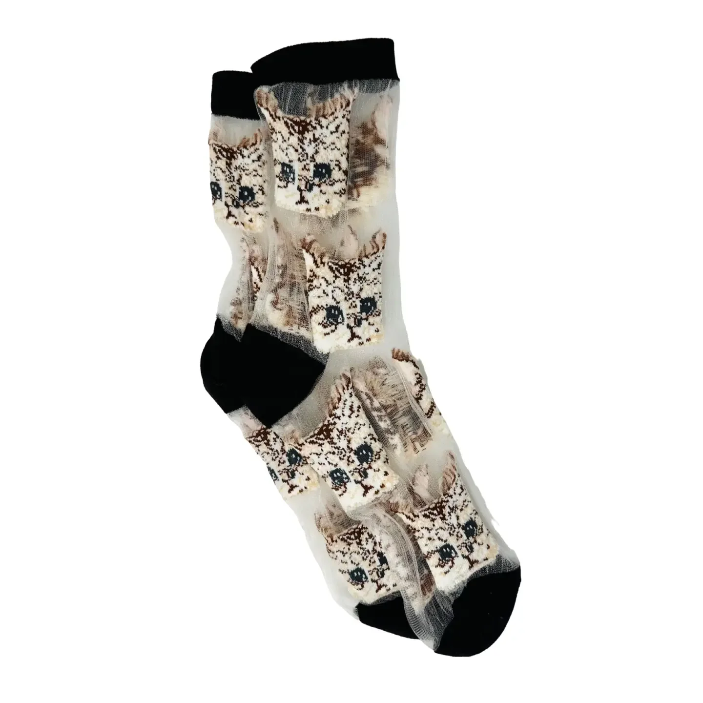 Mesh Cat Face Socks