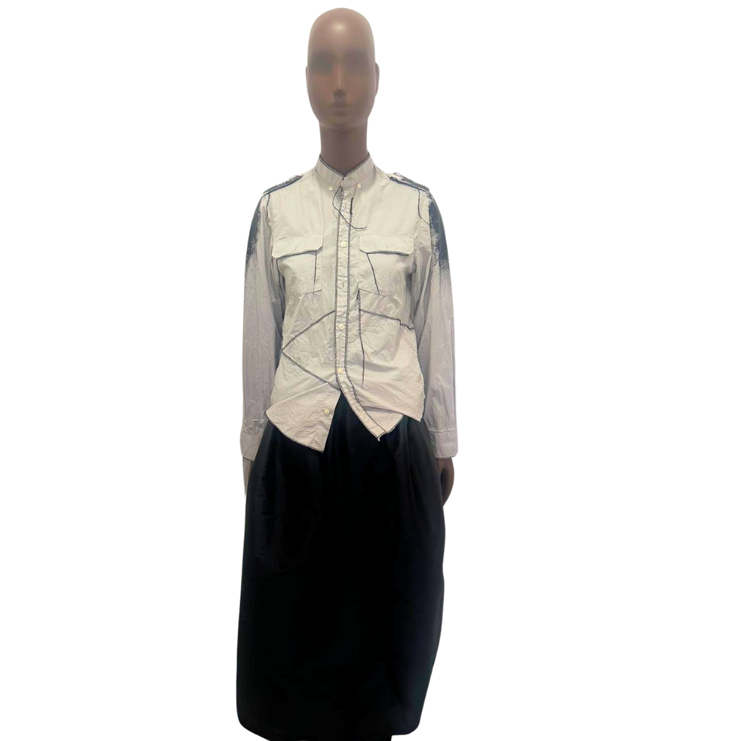 Gray Painted & Stitched Button-Down - 2.png
