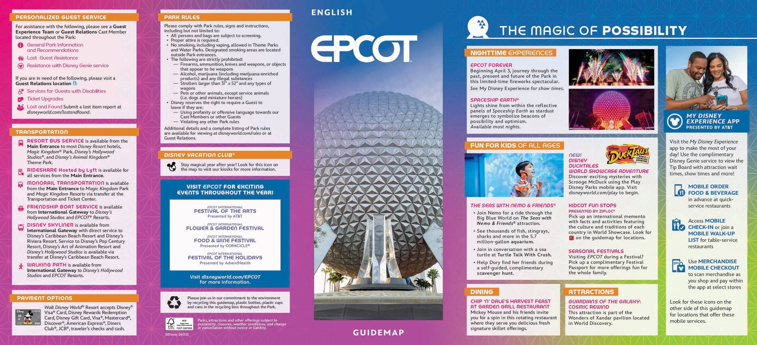 Epcot Park Map (March 2024)