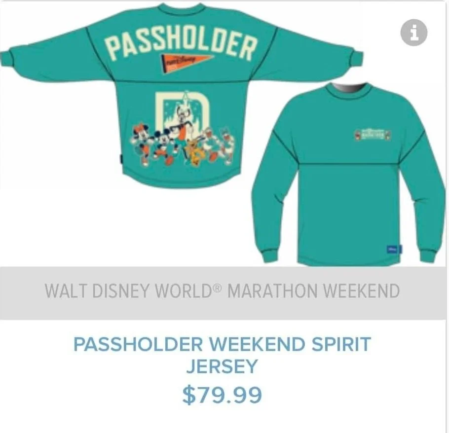 2025 Walt Disney World Marathon Weekend Passholder Spirit Jersey $79.99