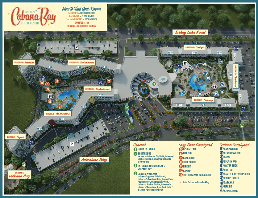 Cabana Bay Beach Resort Map