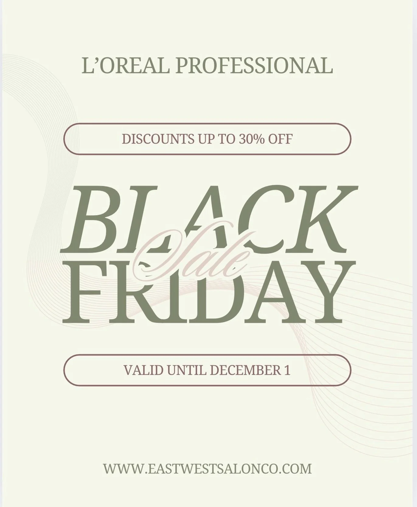 Our Black Friday gift to you 🖤

All L&rsquo;Oreal Professionnel products are 30% off now until December 1. 

Your hair will thank you!