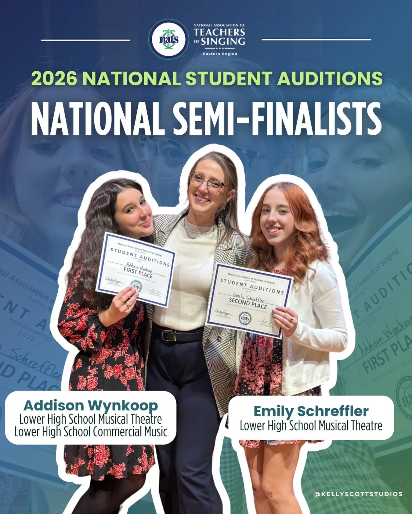 San Antonio, here we come! 🎉

I am SO excited and proud to share that two incredible singers from our studio will be moving on to the national semi-final rounds of this year&rsquo;s NATS National Student Auditions! 🎵  👏 Addison will be moving on i