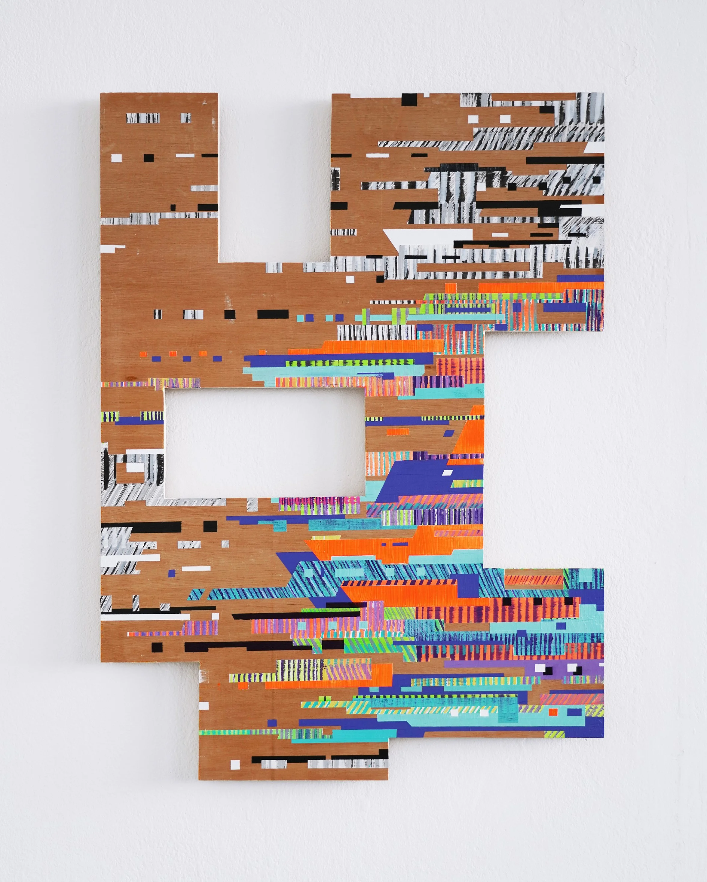 McBT_2, acrylics on plywood, 59,5 x 43,5 cm, 2024