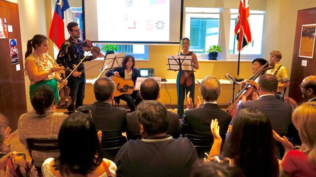 King's Brazil Ensemble at the event at the Chilean Embassy