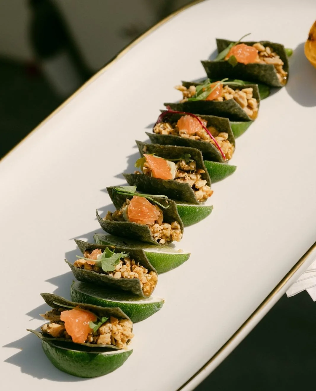 Let's taco 'bout our different service options for cocktail hour!⁠
⁠
From tray-passed bites to curated stations and roaming service, our appetizer options are designed to meet any moment. Think charcuterie displays, caviar service, oyster bars &amp; 