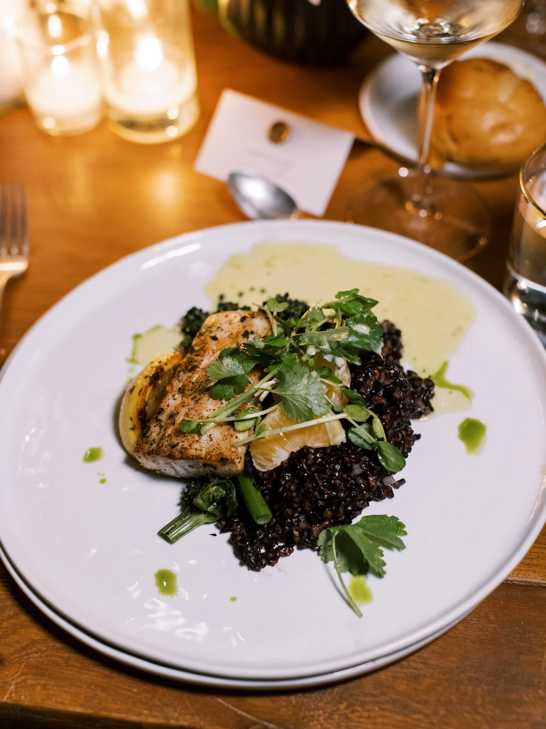 Pan Roasted Barramundi with Black Rice
