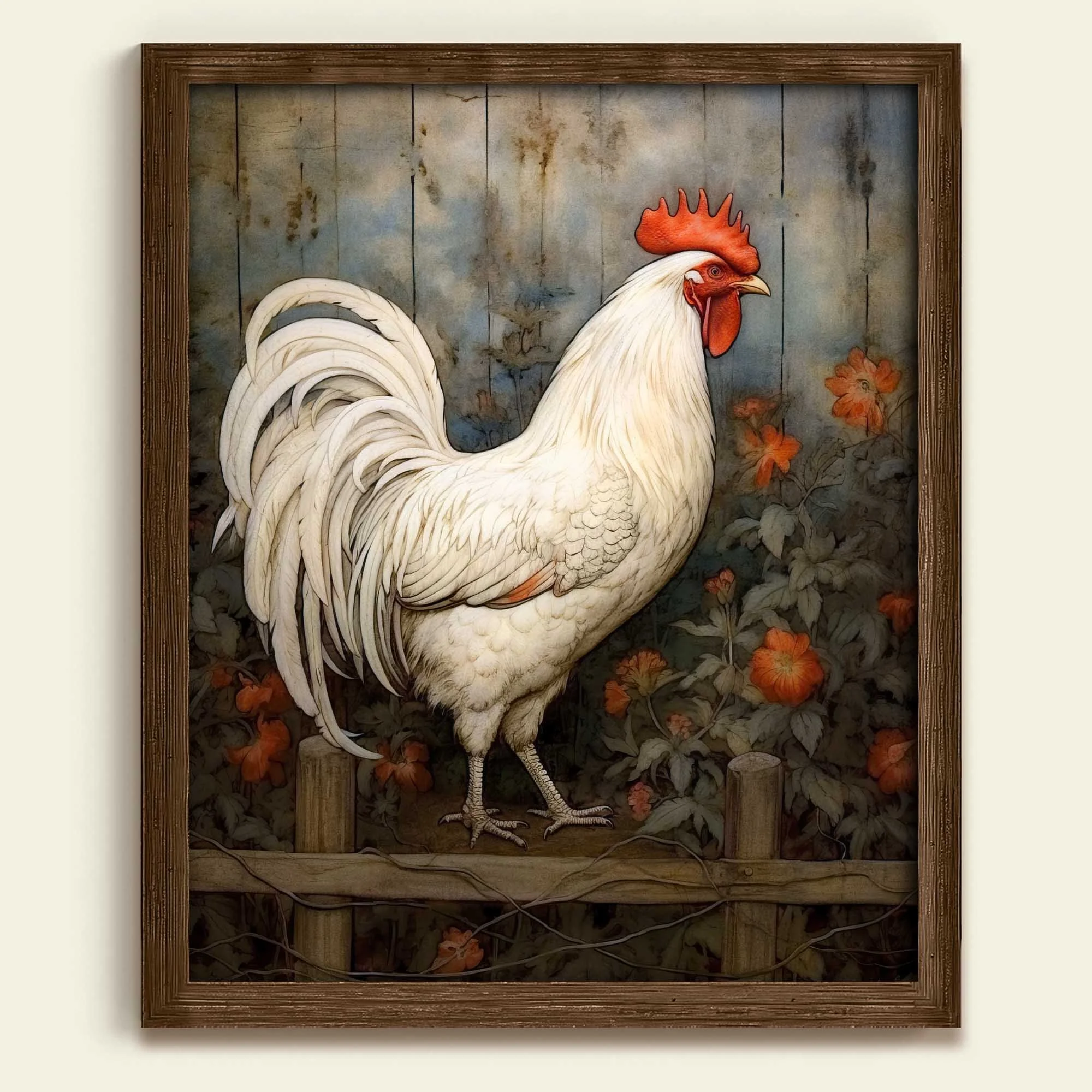 Rustic Farmhouse Rooster Canvas Print