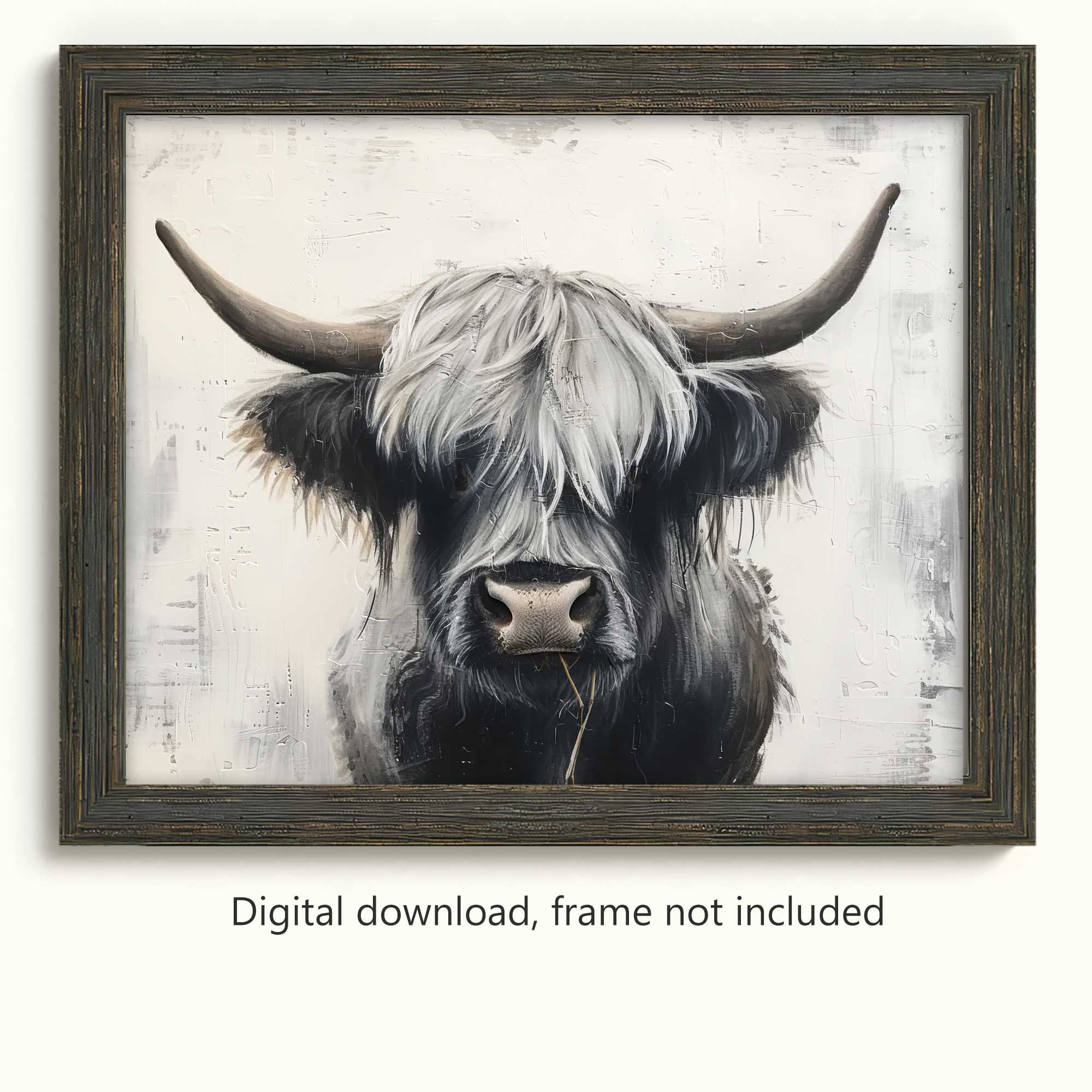 Highland Cow Rustic Art Printable