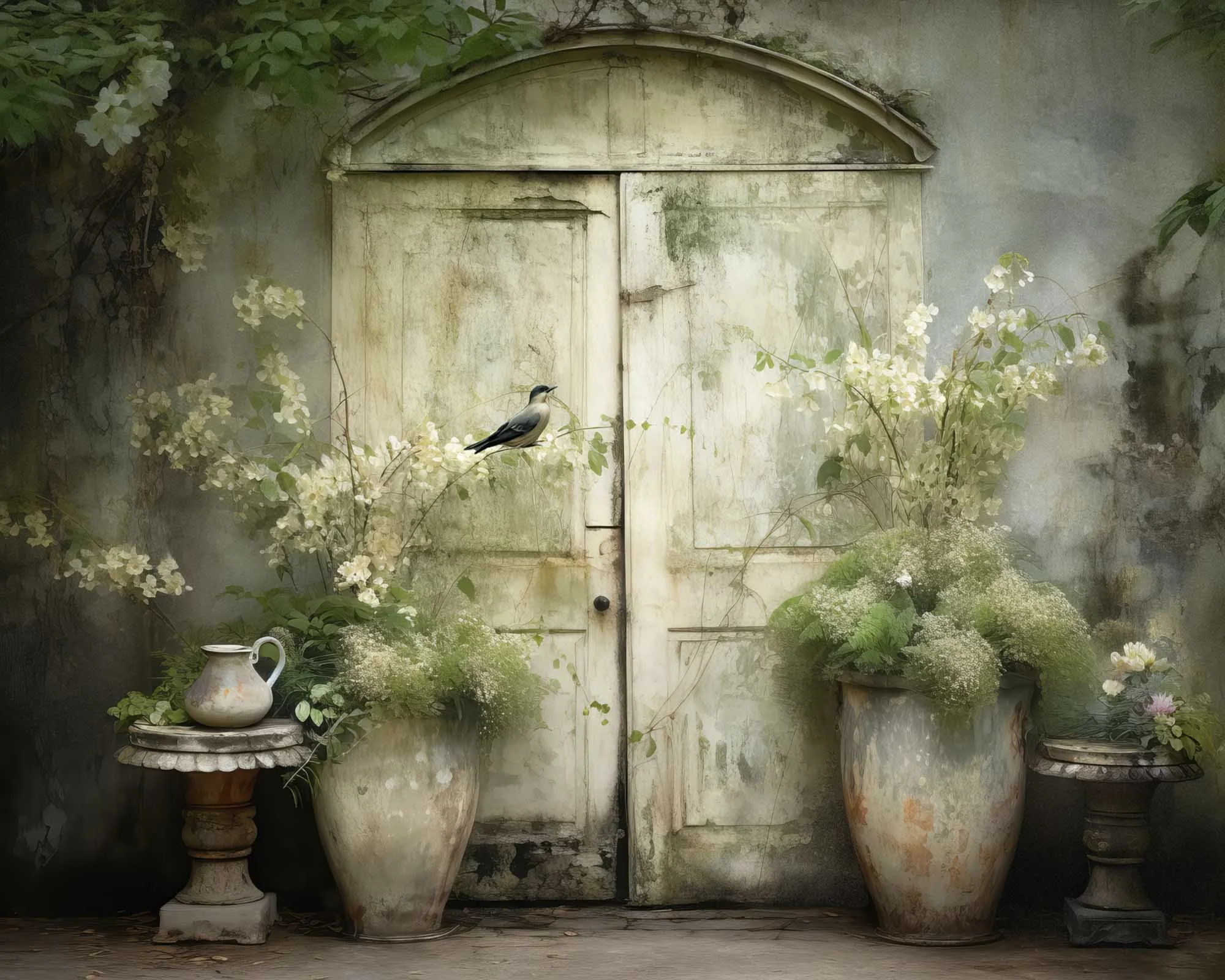 Vintage French Country Courtyard Printable