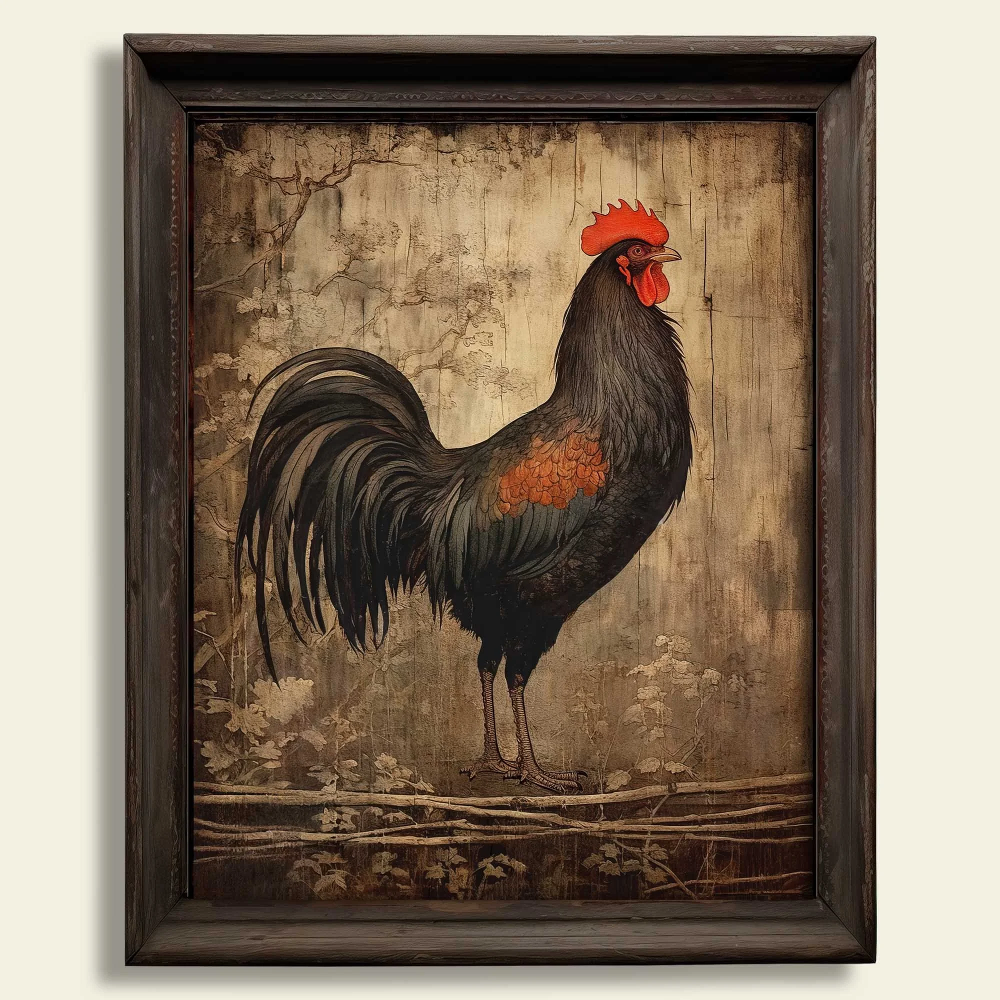 Farmhouse Rooster French Country Canvas Print