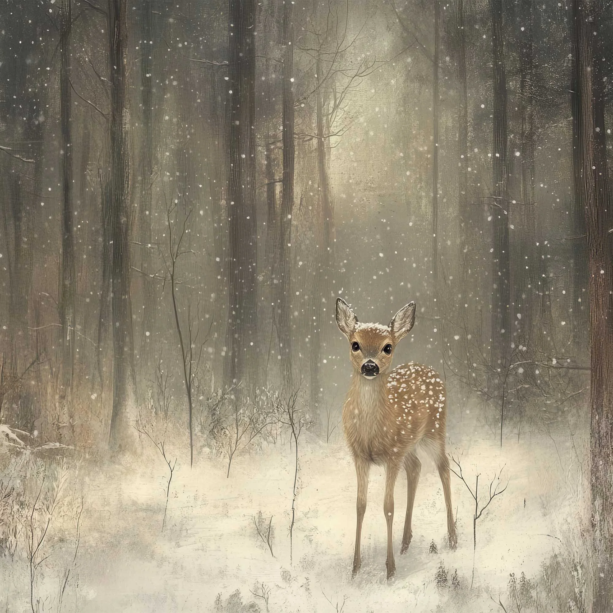 Winter Woodland Fawn Printable Art
