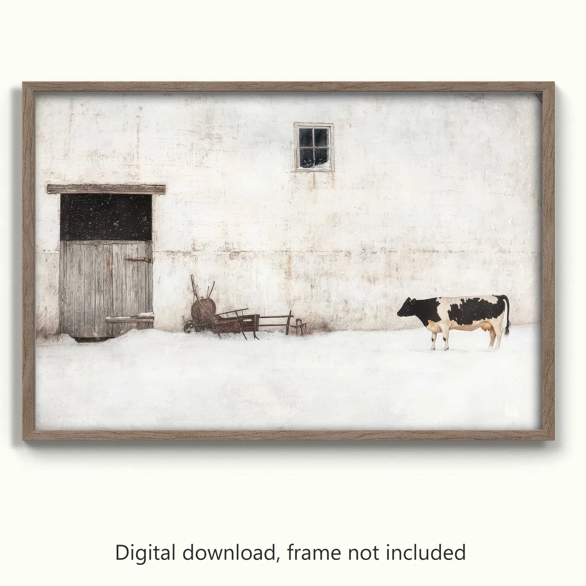 Rustic Minimalist Cow & Farmhouse Printable Wall Art