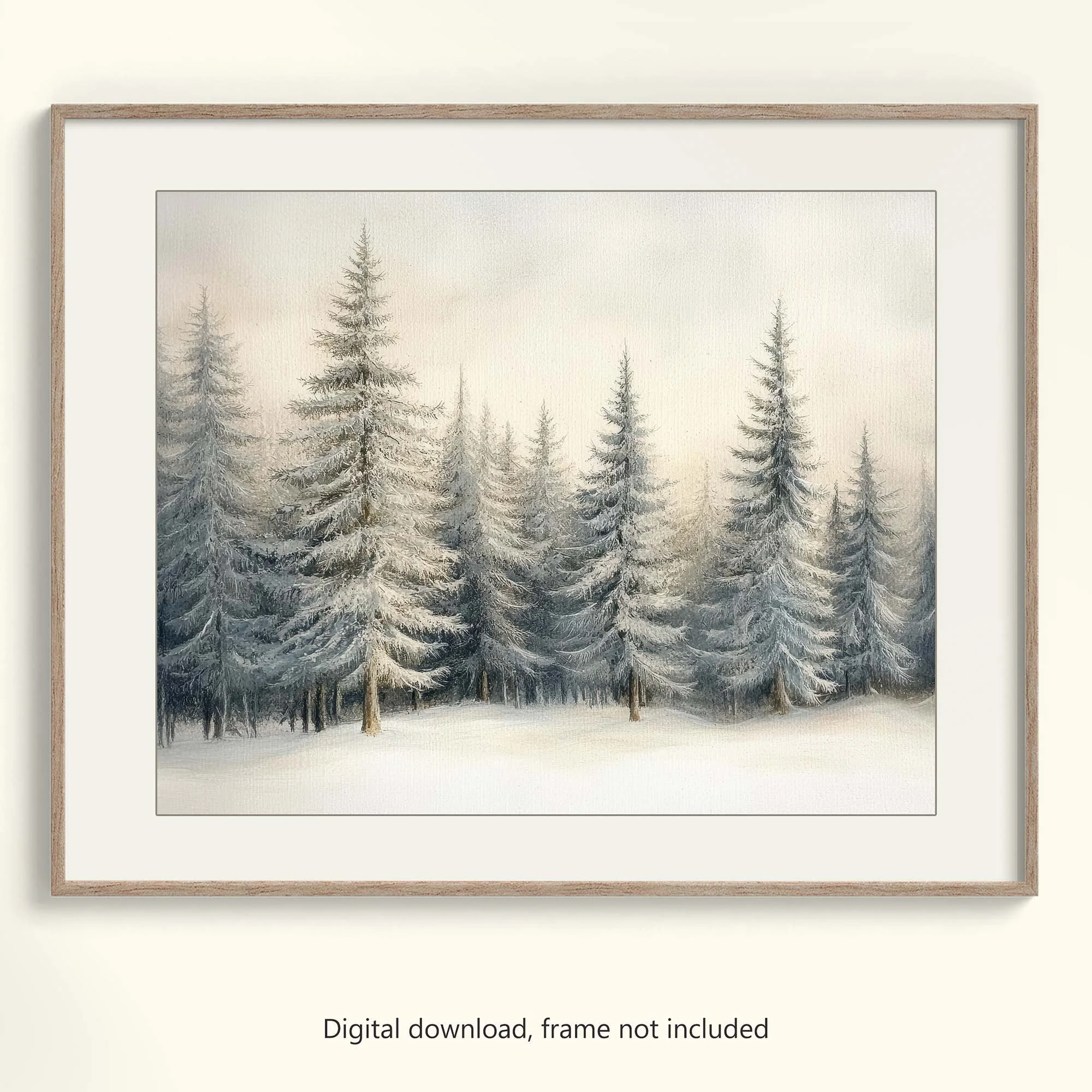 Snowy Pine Forest Wall Art