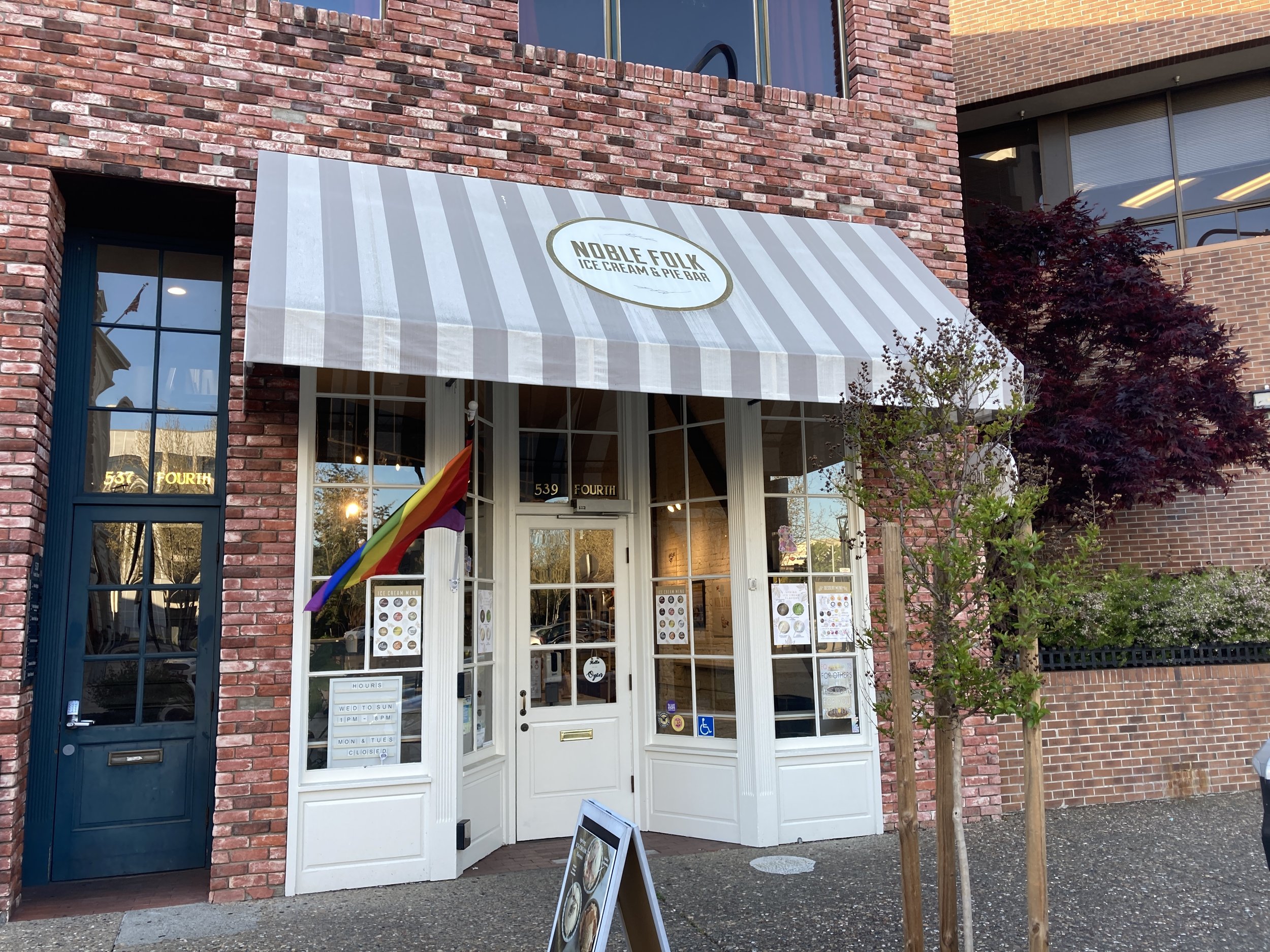   Storefront of Noble Folk Ice Cream &amp; Pie Bar in downtown Santa Rosa (Claire Wu,  The Puma Prensa ) 