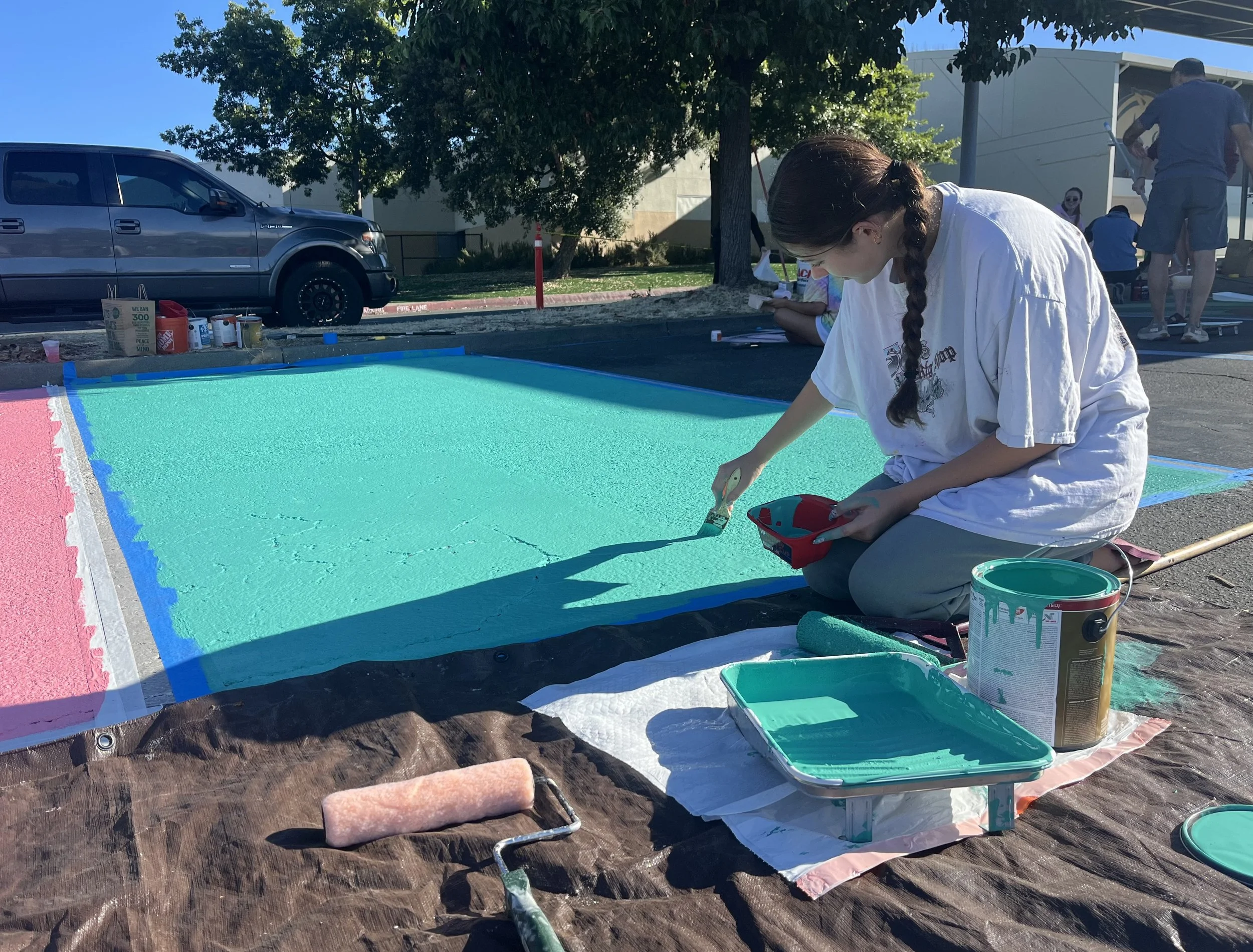 Senior parking spot painting party: Carrillo's favorite parking spot-related event
