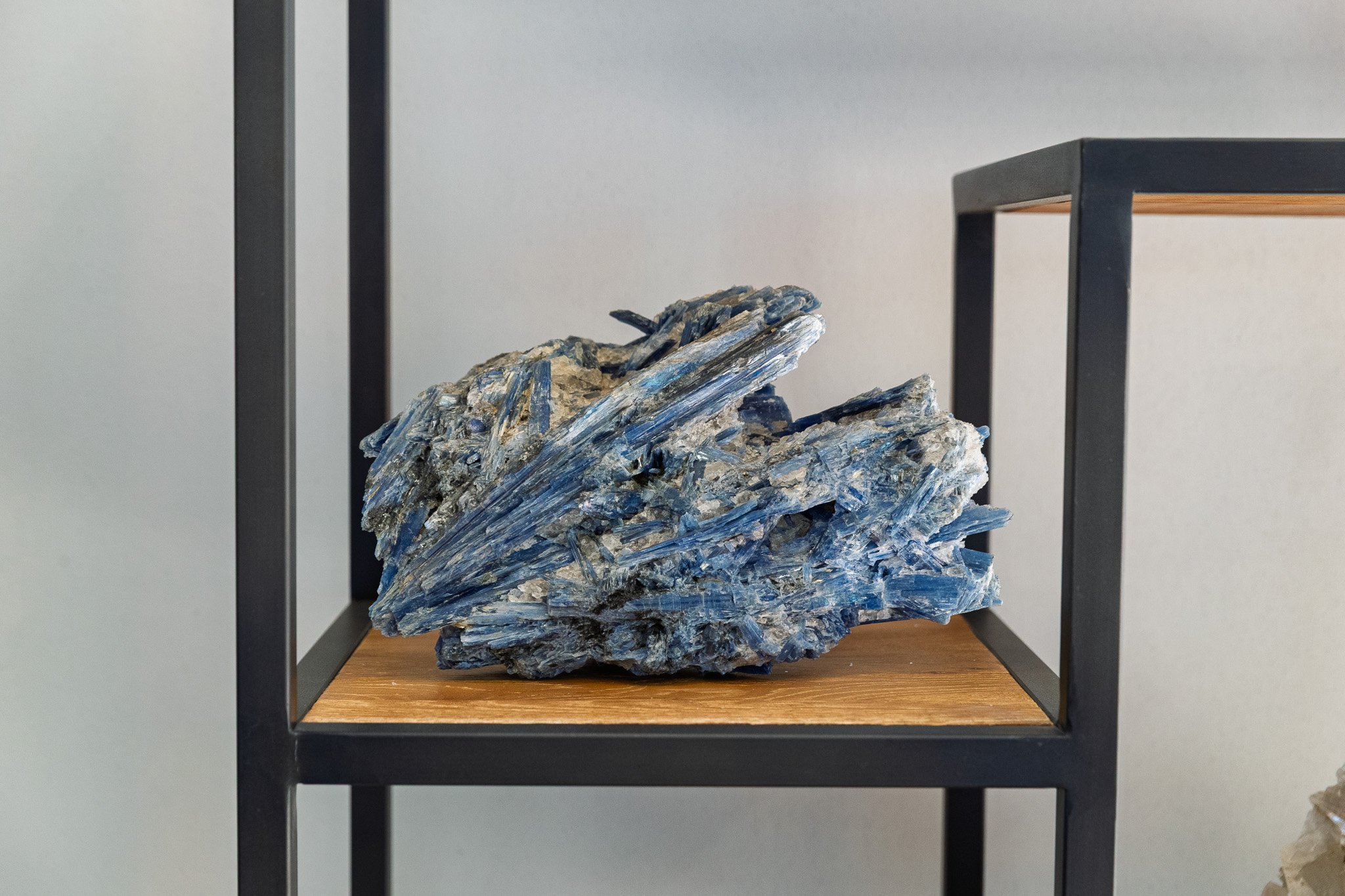 Radiant blue kyanite crystal cluster with bladed crystal structure