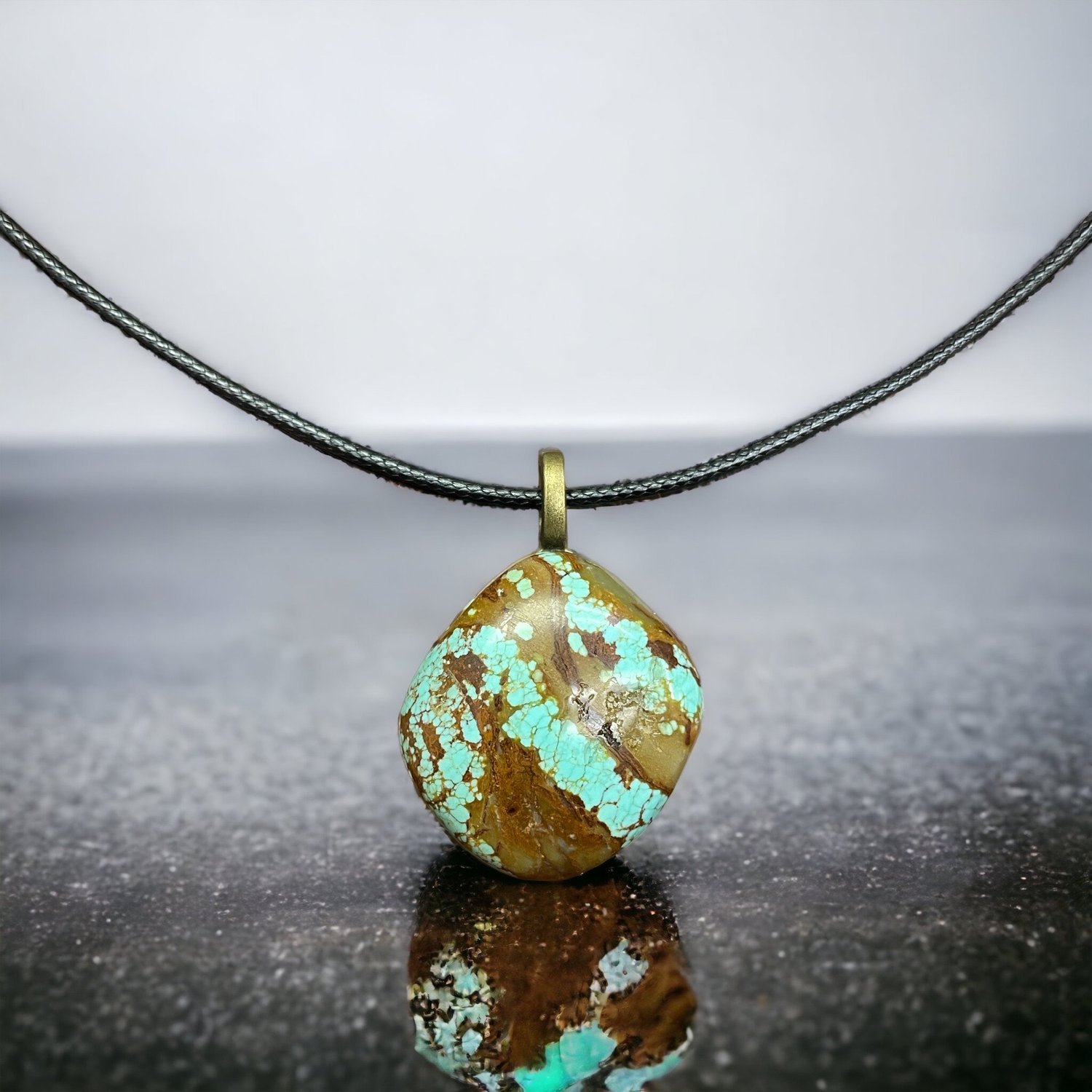 Natural Turquoise Pendant Necklace – 37ct