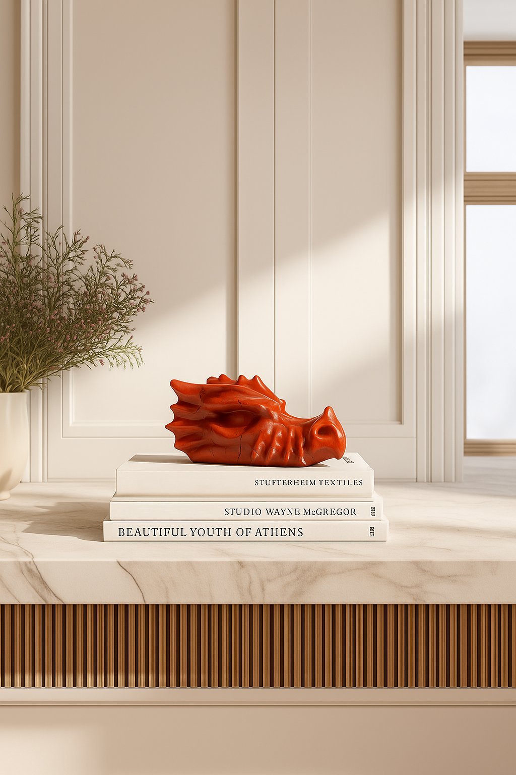Crimson Jasper Dragon Sculpture