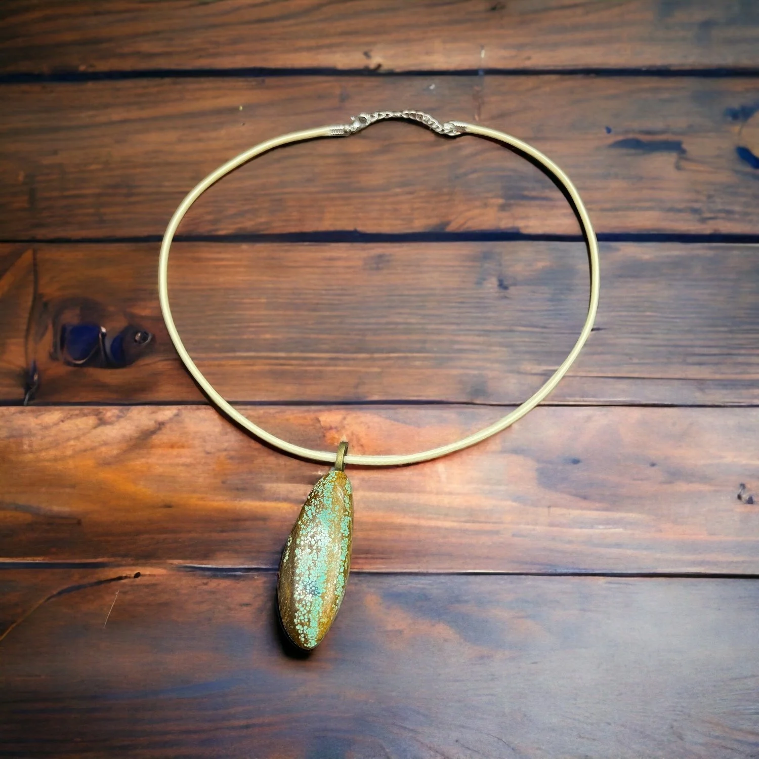 minimalist handmade necklace with earthy tones