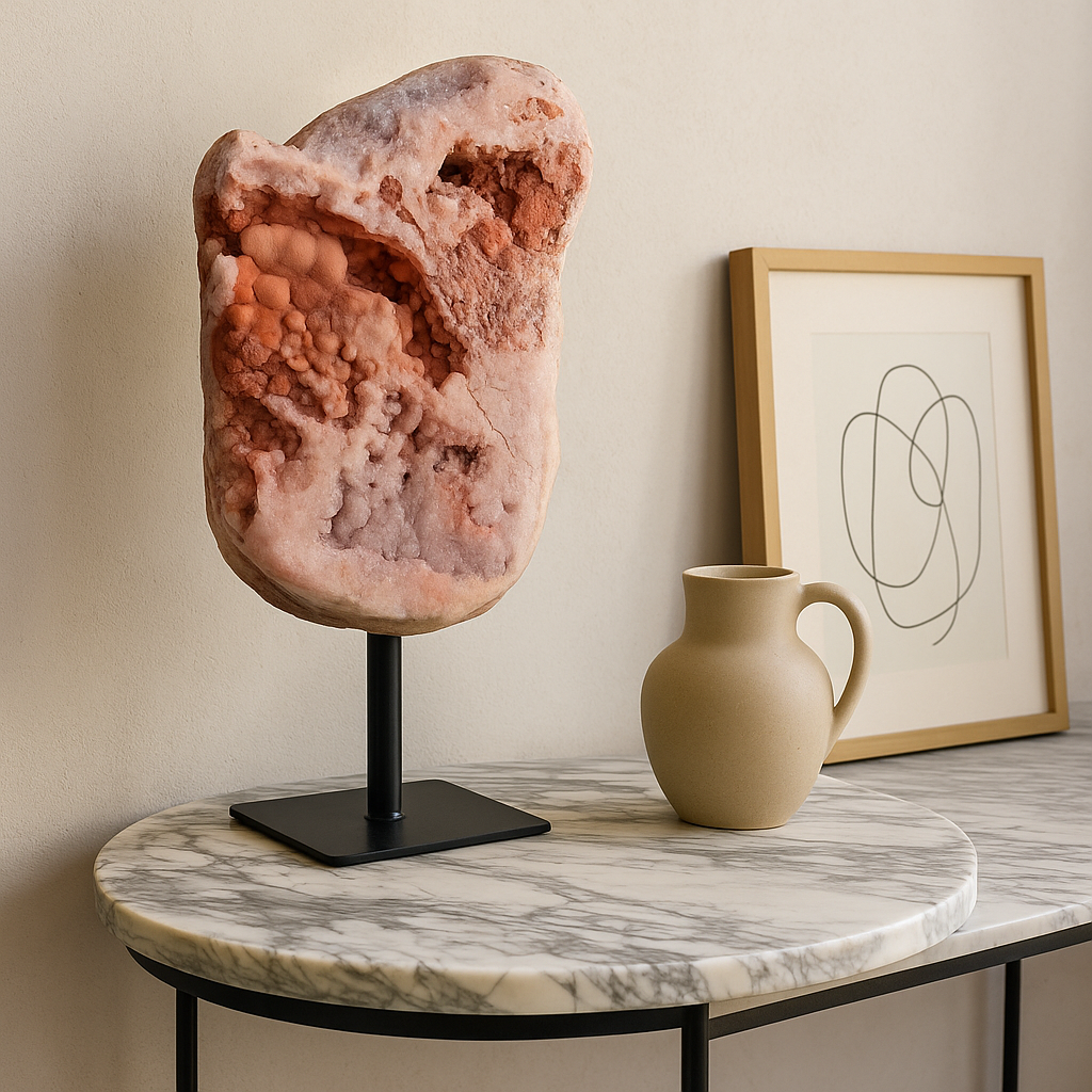 Rare Pink Amethyst on Stand