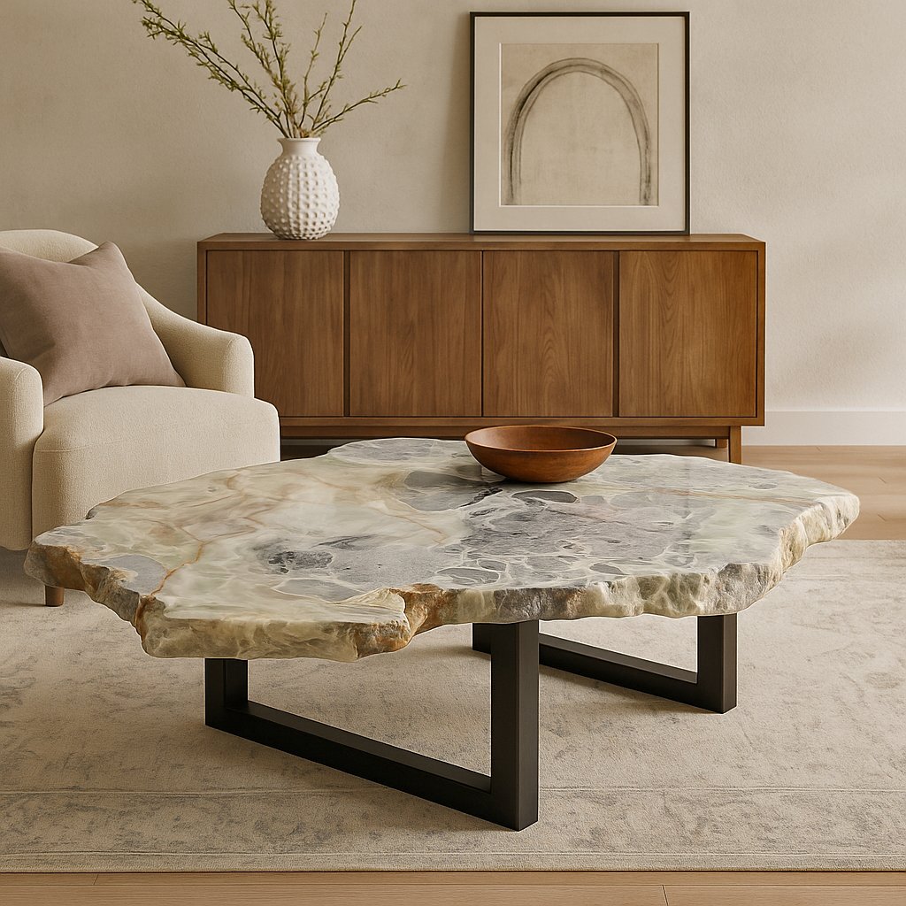 Sardonix Live Edge Stone Coffee Table