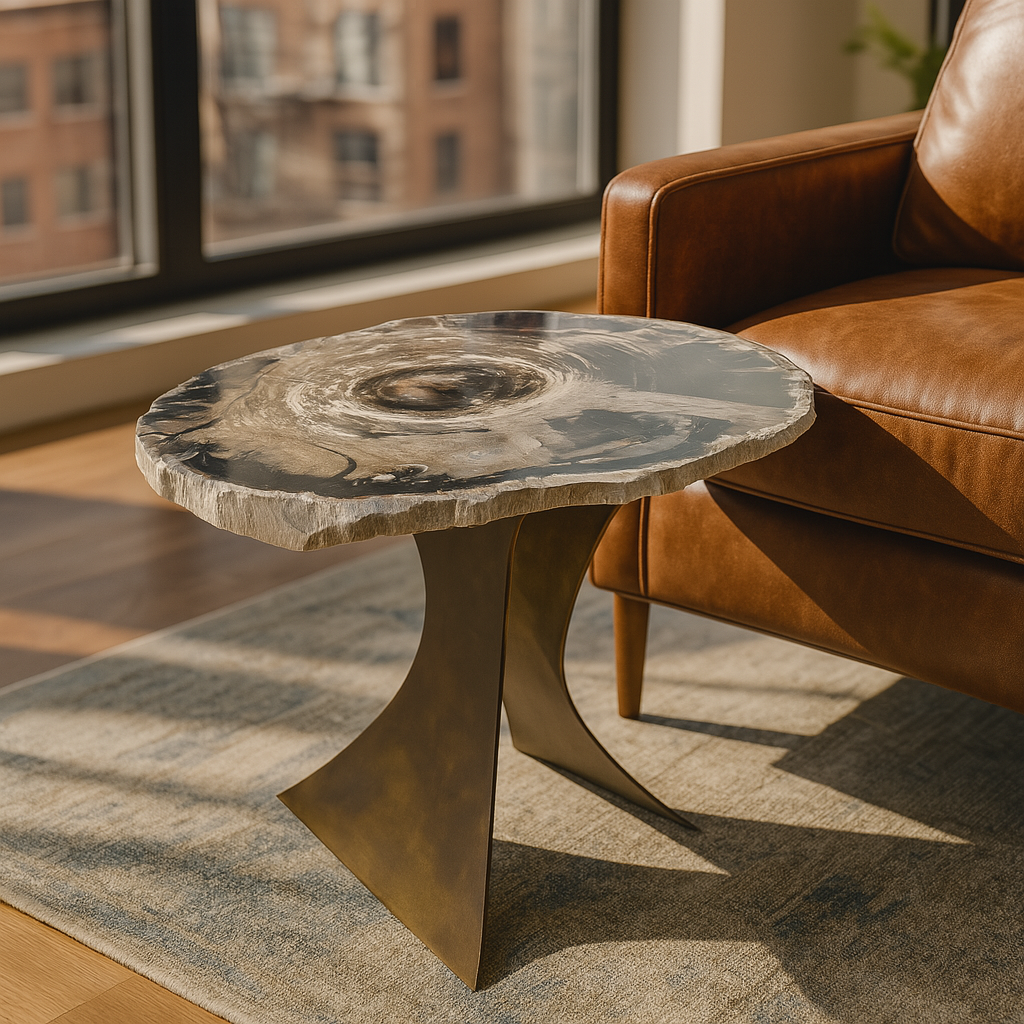 MIRCEA – Petrified Wood Side Table