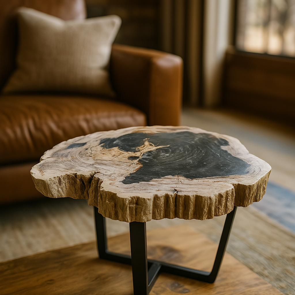 Nilah: Petrified Wood Side Table