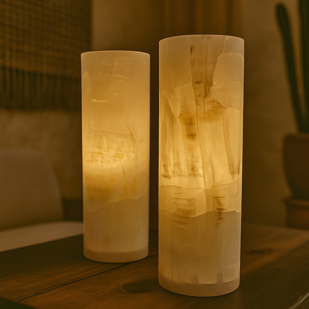 Selenite Glow Vanity Lamps – Set of 2