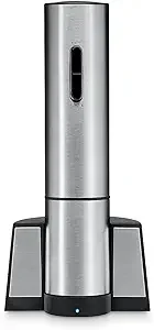 Silver cylindrical desktop speaker with a black base and vertical control panel