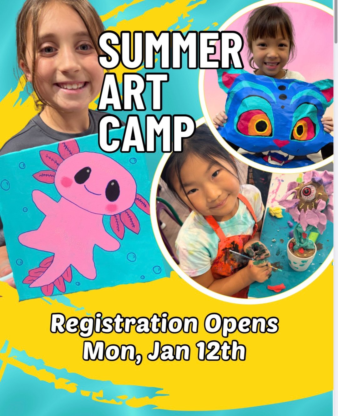 CAMP THEMES REVEAL!!
This is your first look at our 2026 Summer Art Camp themes and projects and we are OBSESSED. From imaginative mixed-media, hands on building &amp; sculpting, painting, and creative exploration, these camps are designed for kids w