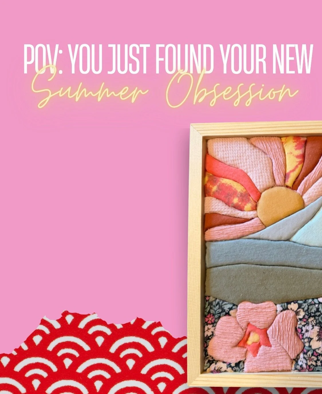 You just found your new summer obsession.

Meet Japanese fabric art&mdash;a surprisingly simple, no-sew technique inspired by the traditional art of kinusaiga.

Pick your design. Choose your fabrics. Cut. Tuck. Create.

We&rsquo;ll guide you step by 