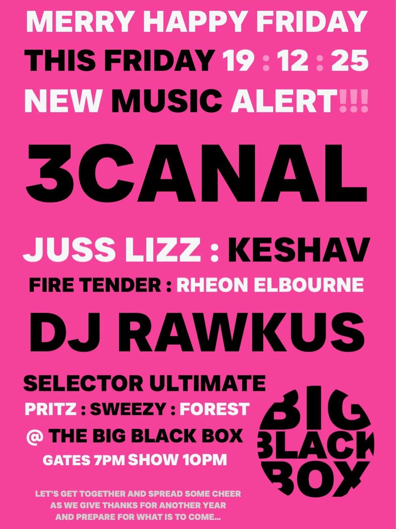 De countdown to Carnival has begun and we&rsquo;re kicking it off proper This Friday! 🔥@big.black.box going off with live energy and causing ah scene! 🎬

We linking up with @officialjusslizz, @keshavtrinidad, @firetender_calypso and @rheonelbourne 
