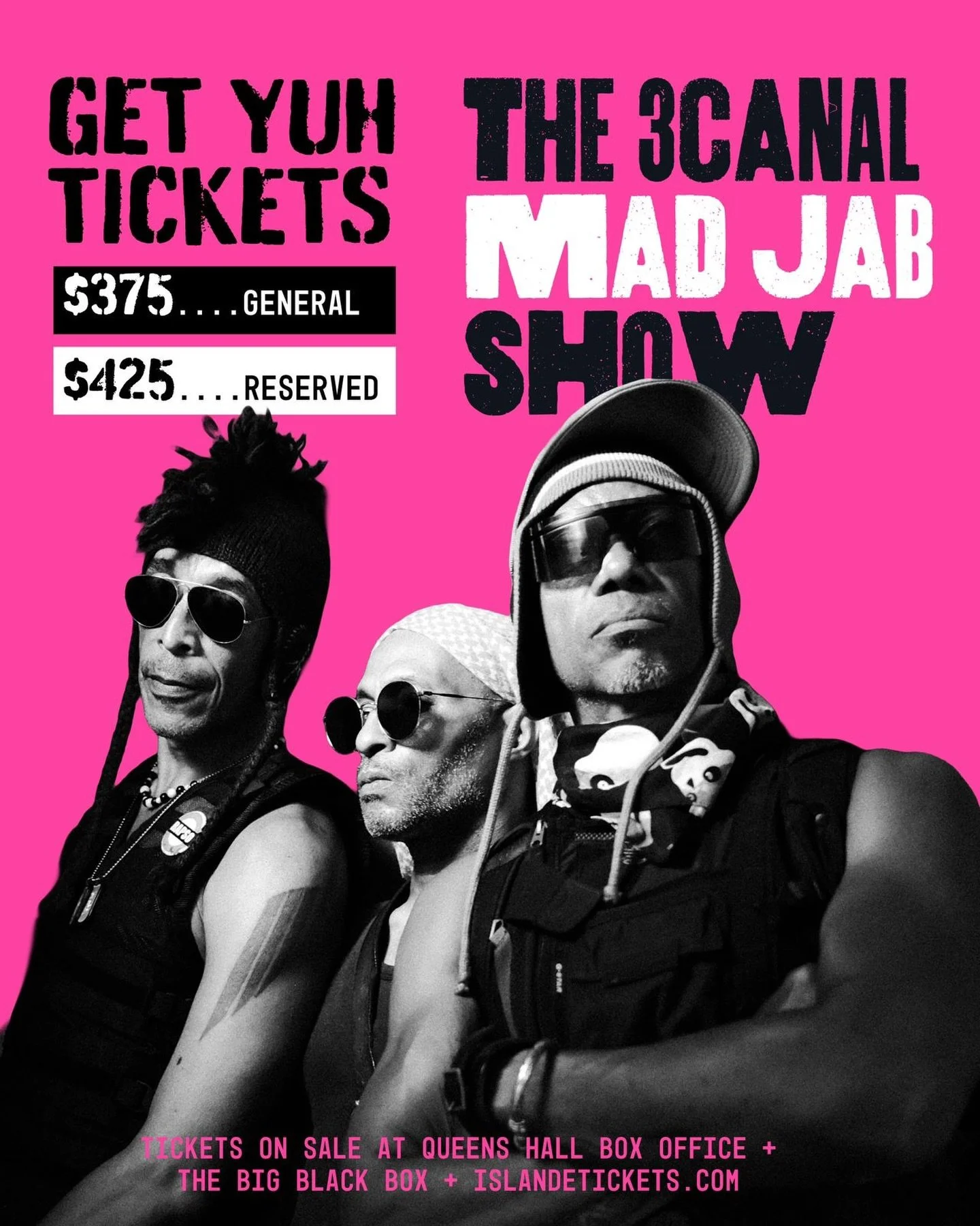 Two days to go. ⏳
Mad Jab energy loading&hellip;
This is 3canal in full force with new music, sharp talk, big riddim and even bigger energy. A show that go make yuh glad, make yuh think, make yuh move. If yuh know, yuh know&hellip; and if yuh don&rsq